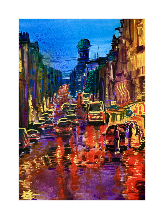 CITY IN THE RAIN PRINT